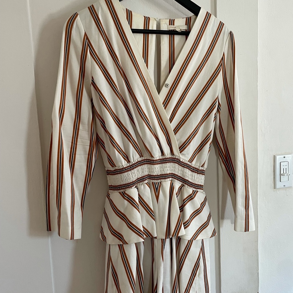 Maje striped peplum suit romper - Picture 7 of 7